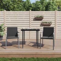 Tuinstoelen 2 st met kussens 56x59x84 cm poly rattan zwart - thumbnail