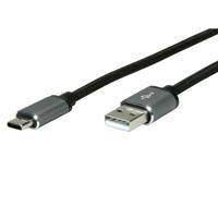 ROLINE 11029029 USB-kabel USB 2.0 3 m USB A USB C Zwart, Zilver