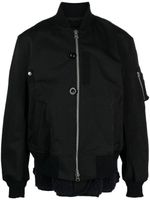 sacai veste bomber superposé à col officier - Noir