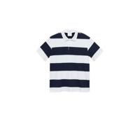 Mango Man gestreepte regular fit polo wit