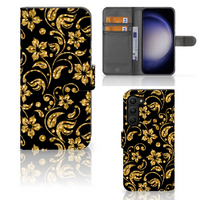 Samsung Galaxy S23 Plus Hoesje Gouden Bloemen