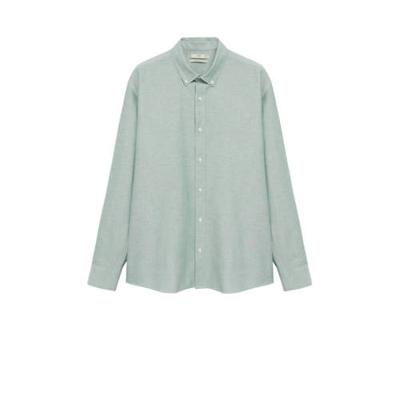 Mango Man regular fit overhemd kaki