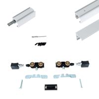 Xperta set 6m rail - Wit - wand z. vloerpl. - Dubbele deur - Deurdikte 50-55mm - opbouw