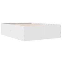 VidaXL Bedframe LED Massief Hout Wit 120x200 cm, Ombouw, 2 Persoonsbed, Bedbodem, Slaapkamermeubel