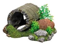 Nobby Houten tunnel met planten, aquariumornamenten, 18,5 x 15,5 x 9 cm