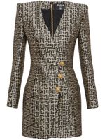 Balmain robe courte à motif monogrammé - Noir - thumbnail