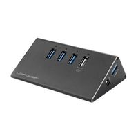 LC-Power LC-HUB-ALU-2B-4 interface hub USB 3.2 Gen 1 (3.1 Gen 1) Type-A 5000 Mbit/s Zwart - thumbnail