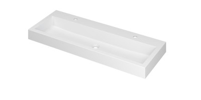 INK® Momento wastafel polystone met 2 kraangaten 120 x 9 x 45 cm, mat wit INK® Momento wastafel polystone met 2 kraangaten 120 x 9 x 45 cm, mat wit