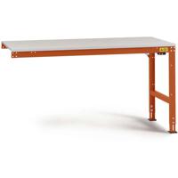 Manuflex LU6016.2001 ESD ESD-werktafel universele standaard aanschuiftafel met kunststof plaat, bxdxh = 1000 x 800 x 766-876 mm Rood-oranje (RAL 2001)