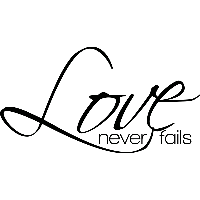 Love never fails - Muursticker - thumbnail