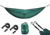 Grand Canyon BASS Hammock Hangmat, voor buiten, tot 150 kg, reishangmat, licht en compact, met boombeschermer, storm (petrol)
