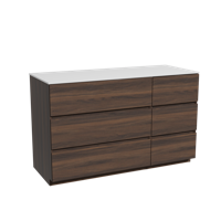 Storke Edge staand badmeubel 130 x 52 cm notenhout met Tavola enkel of dubbel wastafelblad in solid surface mat wit - thumbnail