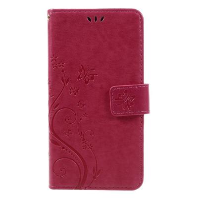 Shop4 - Samsung Galaxy A3 (2017) Hoesje - Wallet Case Vlinder Patroon Roze