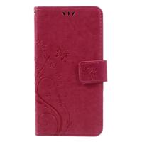 Shop4 - Samsung Galaxy A3 (2017) Hoesje - Wallet Case Vlinder Patroon Roze