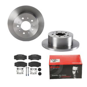 Remmenset, remschijf BREMBO, Remschijftype: Massief, Inbouwplaats: Achteras: , u.a. für Peugeot, Fiat, Citroën