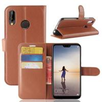 Huawei P20 Lite Wallet Case met Magnetische Sluiting - Bruin