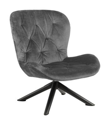 Bendt Fauteuil 'Olle' Velvet, kleur Dark Grey