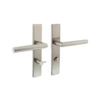 Intersteel Deurkruk Jura hoek 90° rechthoekig schild met toilet-/badkamersluiting 72/mm (klein krukgat) links EN1906/4 -RVS