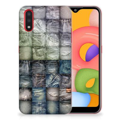 Silicone Back Cover Samsung Galaxy A01 Spijkerbroeken Silicone Back Cover Samsung Galaxy A01 Spijkerbroeken