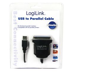 LogiLink Aansluitkabel USB 1.1, Parallel [1x Centronics-bus - 1x USB 1.1 stekker A] 1.70 m Zwart