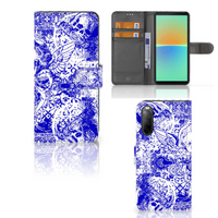 Telefoonhoesje met Naam Sony Xperia 10 IV Angel Skull Blauw - thumbnail