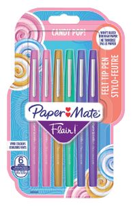 Fineliner Paper Mate Flair Candypop assorti 1.0mm blister ÃƒÆ' 6 stuks