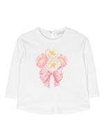 Monnalisa t-shirt fleuri à manches longues - Blanc