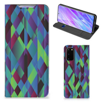 Samsung Galaxy S20 Stand Case Abstract Green Blue - thumbnail