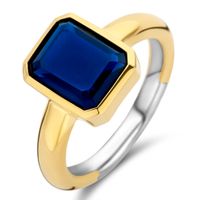 TI SENTO-Milano 12272BY Ring zilver-kleursteen goud-en zilverkleurig-blauw