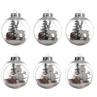 Kaemingk 8718533912142 Sh.PRF Bauble W Landscape 2 Ass Transparant Kerstboomballen, meerkleurig