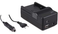 4-in-1 acculader voor Sony NP-FV50 / NP-FV70 / NP-FV100 - compact en licht - laden via stopcontact, auto, USB en Powerbank - thumbnail