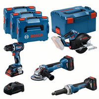 Bosch Blauw 4-delige Combopack GSR + GWS + GKM + GGS in L-Boxx - 0615990N3A