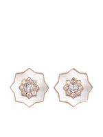 David Morris boucles d'oreilles en or rose 18ct pavées de diamants