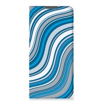 Motorola Moto E32 | Moto E32s Hoesje met Magneet Waves Blue - thumbnail