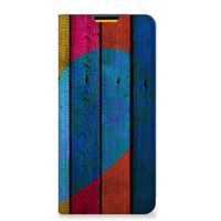 Samsung Galaxy M52 Book Wallet Case Wood Heart - Cadeau voor je Vriend