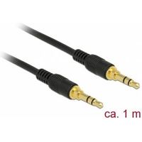 Delock 85547 Stereo Jackkabel 3,5 mm 3-pins male > male 1 m zwart - thumbnail