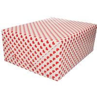 Bruiloft cadeaupapier rode harten print 200 cm   - - thumbnail