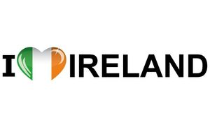 Landen vlag sticker I Love Ireland   -