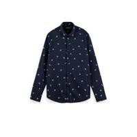 Scotch & Soda regular fit overhemd van biologisch katoen donkerblauw