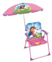 FUN HOUSE 713603 Gabby ET LA Magische klapstoel JO H.53 x L 38,5 x D 37,5 cm met parasol Ø 65 cm voor kinderen, roze