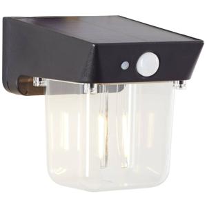 Brilliant Parson G40435/06 Wandlamp op zonne-energie met bewegingsmelder Energielabel: E (A - G) 2 W Warmwit Zwart