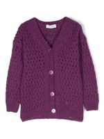 Monnalisa cardigan en maille ajouré - Violet