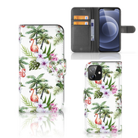 iPhone 12 | 12 Pro (6.1") Telefoonhoesje met Pasjes Flamingo Palms