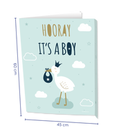 Raambord &apos;Hooray Baby Boy&apos; (60x45cm)