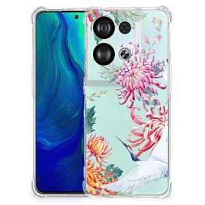 OPPO Reno8 Case Anti-shock Bird Flowers