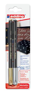 Fineliner edding 1200/2 1-3 mm mtl goud/zilver Fineliner edding 1200/2 1-3 mm mtl goud/zilver