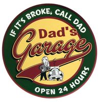 Dad&apos;s Garage Open 24 Hours Metalen Bord 60 cm - thumbnail