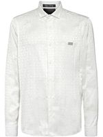 Philipp Plein chemise boutonnée à motif monogrammé en jacquard - Blanc - thumbnail