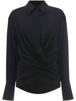 Victoria Beckham blouse cache-cœur en soie - Noir