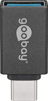 Goobay 56621 USB-C/USB-A OTG Super Speed adapter voor het aansluiten van oplaadkabels - zet USB-C bus om in USB-A-bus